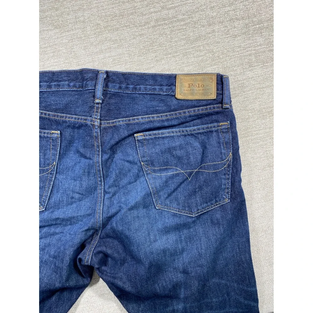 Polo Ralph Lauren Varick Slim Straight Jeans Mens 36x30 Blue Denim 5-Pocket